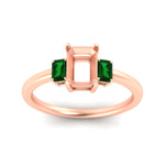 Load image into Gallery viewer, 0.25-ct-semi-mount-three-stone-emerald-engagement-ring-in-rose-gold-fdenr9299smgemgrangle5-0.25ct-nl-rg.jpg