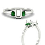 Load image into Gallery viewer, 0.25-ct-semi-mount-three-stone-emerald-engagement-ring-in-white-gold-fdenr9299smgemgrangle3-0.25ct-nl-wg.jpg