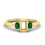 Load image into Gallery viewer, 0.25-ct-semi-mount-three-stone-emerald-engagement-ring-in-yellow-gold-fdenr9299smgemgrsleep-0.25ct-nl-yg.jpg
