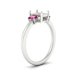 Load image into Gallery viewer, 0.25-ct-semi-mount-three-stone-pink-sapphire-engagement-ring-in-white-gold-fdenr9299smgsadrpiangle2-0.25ct-nl-wg.jpg