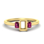 Load image into Gallery viewer, 0.25-ct-semi-mount-three-stone-pink-sapphire-engagement-ring-in-yellow-gold-fdenr9299smgsadrpisleep-0.25ct-nl-yg.jpg