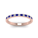 Load image into Gallery viewer, 0.25-ct.-princess-diamond-channel-wedding-band-with-blue-sapphire-in-14K-rose-gold-FD8382-0.25CTBGSABLANGLE5-NL-RG