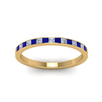Load image into Gallery viewer, 0.25-ct.-princess-diamond-channel-wedding-band-with-blue-sapphire-in-14K-yellow-gold-FD8382-0.25CTBGSABLANGLE5-NL-YG