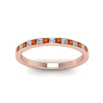 Load image into Gallery viewer, 0.25-ct.-princess-diamond-channel-wedding-band-with-orange-sapphire-in-14K-rose-gold-FD8382-0.25CTBGSAORANGLE5-NL-RG