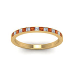 Load image into Gallery viewer, 0.25-ct.-princess-diamond-channel-wedding-band-with-orange-sapphire-in-14K-yellow-gold-FD8382-0.25CTBGSAORANGLE5-NL-YG