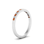 Load image into Gallery viewer, 0.25-ct.-princess-diamond-channel-wedding-band-with-orange-sapphire-in-18K-white-gold-FD8382-0.25CTBGSAORANGLE2-NL-WG