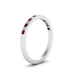Load image into Gallery viewer, 0.25-ct.-princess-diamond-channel-wedding-band-with-ruby-in-18K-white-gold-FD8382-0.25CTBGRUDRANGLE2-NL-WG
