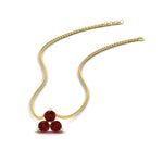 Load image into Gallery viewer, 0.30-carat-mini-3-stone-ruby-pendant-in-FDPD1129GRUDR-0.30CT-NL-YG