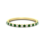 Load image into Gallery viewer, 0.30-ct-french-prong-eternity-emerald-ring-in-yellow-gold-FD8370GEMGR-0.30CT-NL-YG.jpg