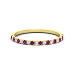 Load image into Gallery viewer, 0.30-ct-french-prong-eternity-pink-sapphire-ring-in-yellow-gold-FD8370GSADRPI-0.30CT-NL-YG.jpg