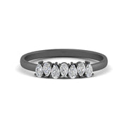 0.35 Carat 7 Stone Wedding Band Diamond Teardrop
