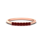 Load image into Gallery viewer, 0.35-ct-septet-princess-cut-ruby-wedding-band-in-rose-gold-fdwb179prgrudrsleep-0.35ct-nl-rg.jpg