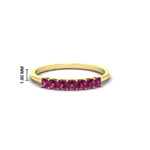 Load image into Gallery viewer, 0.35-ct.-septet-princess-cut-pink-sapphire-wedding-band-in-yellow-gold-FDWB179PRGSADRPI-0.35CT-NL-YG-HW