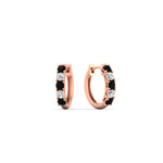 Load image into Gallery viewer, 0.50-carat-5-stone-black-diamond-huggie-hoop-earrings-in-rose-gold-FDEAR10773GBLACKANGLE2-NL-RG