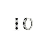 Load image into Gallery viewer, 0.50-carat-5-stone-black-diamond-huggie-hoop-earrings-in-white-gold-FDEAR10773GBLACKANGLE2-NL-WG