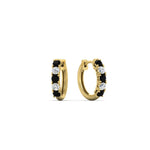 Load image into Gallery viewer, 0.50-carat-5-stone-black-diamond-huggie-hoop-earrings-in-yellow-gold-FDEAR10773GBLACKANGLE2-NL-YG