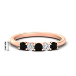 Load image into Gallery viewer, 0.50-carat-5-stone-diamond-and-black-diamond-basket-prong-wedding-anniversary-band-in-rose-gold-FDENS141ROBGBLACKANGLE3-0.50CT-NL-RG