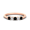 Load image into Gallery viewer, 0.50-carat-5-stone-diamond-and-black-diamond-basket-prong-wedding-anniversary-band-in-rose-gold-FDENS141ROBGBLACKANGLE3-0.50CT-NL-RG