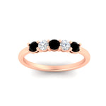 Load image into Gallery viewer, 0.50-carat-5-stone-diamond-and-black-diamond-basket-prong-wedding-anniversary-band-in-rose-gold-FDENS141ROBGBLACKANGLE3-0.50CT-NL-RG