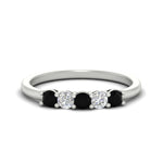Load image into Gallery viewer, 0.50-carat-5-stone-diamond-and-black-diamond-basket-prong-wedding-anniversary-band-in-white-gold-FDENS141ROBGBLACKANGLE3-0.50CT-NL-WG