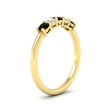 Load image into Gallery viewer, 0.50-carat-5-stone-diamond-and-black-diamond-basket-prong-wedding-anniversary-band-in-yellow-gold-FDENS141ROBGBLACKANGLE3-0.50CT-NL-YG