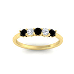 Load image into Gallery viewer, 0.50-carat-5-stone-diamond-and-black-diamond-basket-prong-wedding-anniversary-band-in-yellow-gold-FDENS141ROBGBLACKANGLE3-0.50CT-NL-YG