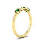 Load image into Gallery viewer, 0.50-carat-5-stone-diamond-and-emerald-basket-prong-wedding-anniversary-band-in-yellow-gold-FDENS141ROBGEMGRANGLE3-0.50CT-NL-YG