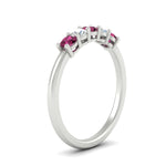 Load image into Gallery viewer, 0.50-carat-5-stone-diamond-and-pink-sapphire-basket-prong-wedding-anniversary-band-in-white-gold-FDENS141ROBGSADRPIANGLE3-0.50CT-NL-WG