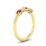 Load image into Gallery viewer, 0.50-carat-5-stone-diamond-and-pink-sapphire-basket-prong-wedding-anniversary-band-in-yellow-gold-FDENS141ROBGSADRPIANGLE3-0.50CT-NL-YG