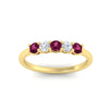 Load image into Gallery viewer, 0.50-carat-5-stone-diamond-and-pink-sapphire-basket-prong-wedding-anniversary-band-in-yellow-gold-FDENS141ROBGSADRPIANGLE3-0.50CT-NL-YG