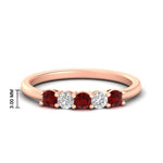 Load image into Gallery viewer, 0.50-carat-5-stone-diamond-and-ruby-basket-prong-wedding-anniversary-band-in-rose-gold-FDENS141ROBGRUDRANGLE3-0.50CT-NL-RG