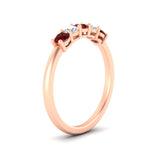 Load image into Gallery viewer, 0.50-carat-5-stone-diamond-and-ruby-basket-prong-wedding-anniversary-band-in-rose-gold-FDENS141ROBGRUDRANGLE3-0.50CT-NL-RG