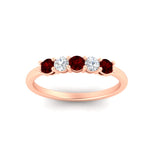Load image into Gallery viewer, 0.50-carat-5-stone-diamond-and-ruby-basket-prong-wedding-anniversary-band-in-rose-gold-FDENS141ROBGRUDRANGLE3-0.50CT-NL-RG