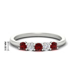 Load image into Gallery viewer, 0.50-carat-5-stone-diamond-and-ruby-basket-prong-wedding-anniversary-band-in-white-gold-FDENS141ROBGRUDRANGLE3-0.50CT-NL-WG