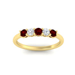 Load image into Gallery viewer, 0.50-carat-5-stone-diamond-and-ruby-basket-prong-wedding-anniversary-band-in-yellow-gold-FDENS141ROBGRUDRANGLE3-0.50CT-NL-YG