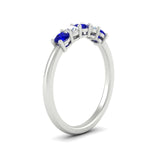 Load image into Gallery viewer, 0.50-carat-5-stone-diamond-and-sapphire-basket-prong-wedding-anniversary-band-in-white-gold-FDENS141ROBGSABLANGLE3-0.50CT-NL-WG