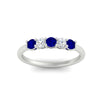 Load image into Gallery viewer, 0.50-carat-5-stone-diamond-and-sapphire-basket-prong-wedding-anniversary-band-in-white-gold-FDENS141ROBGSABLANGLE3-0.50CT-NL-WG