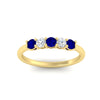 Load image into Gallery viewer, 0.50-carat-5-stone-diamond-and-sapphire-basket-prong-wedding-anniversary-band-in-yellow-gold-FDENS141ROBGSABLANGLE3-0.50CT-NL-YG