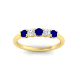 Load image into Gallery viewer, 0.50-carat-5-stone-diamond-and-sapphire-basket-prong-wedding-anniversary-band-in-yellow-gold-FDENS141ROBGSABLANGLE3-0.50CT-NL-YG