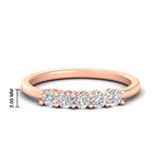 Load image into Gallery viewer, 0.50-carat-5-stone-diamond-basket-prong-wedding-anniversary-band-in-rose-gold-FDENS141ROBANGLE3-0.50CT-NL-RG