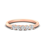 Load image into Gallery viewer, 0.50-carat-5-stone-diamond-basket-prong-wedding-anniversary-band-in-rose-gold-FDENS141ROBANGLE3-0.50CT-NL-RG