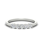 Load image into Gallery viewer, 0.50-carat-5-stone-diamond-basket-prong-wedding-anniversary-band-in-white-gold-FDENS141ROBANGLE3-0.50CT-NL-WG