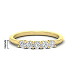Load image into Gallery viewer, 0.50-carat-5-stone-diamond-basket-prong-wedding-anniversary-band-in-yellow-gold-FDENS141ROBANGLE3-0.50CT-NL-YG