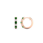 Load image into Gallery viewer, 0.50-carat-5-stone-emerald-huggie-hoop-earrings-in-rose-gold-FDEAR10773GEMGRANGLE2-NL-RG