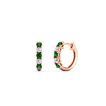Load image into Gallery viewer, 0.50-carat-5-stone-emerald-huggie-hoop-earrings-in-rose-gold-FDEAR10773GEMGRANGLE2-NL-RG
