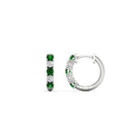 Load image into Gallery viewer, 0.50-carat-5-stone-emerald-huggie-hoop-earrings-in-white-gold-FDEAR10773GEMGRANGLE2-NL-WG
