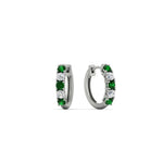 Load image into Gallery viewer, 0.50-carat-5-stone-emerald-huggie-hoop-earrings-in-white-gold-FDEAR10773GEMGRANGLE2-NL-WG
