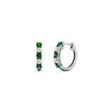 Load image into Gallery viewer, 0.50-carat-5-stone-emerald-huggie-hoop-earrings-in-white-gold-FDEAR10773GEMGRANGLE2-NL-WG
