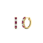 Load image into Gallery viewer, 0.50-carat-5-stone-pink-sapphire-huggie-hoop-earrings-in-yellow-gold-FDEAR10773GSADRPIANGLE2-NL-YG