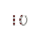 Load image into Gallery viewer, 0.50-carat-5-stone-ruby-huggie-hoop-earrings-in-white-gold-FDEAR10773GRUDRANGLE2-NL-WG